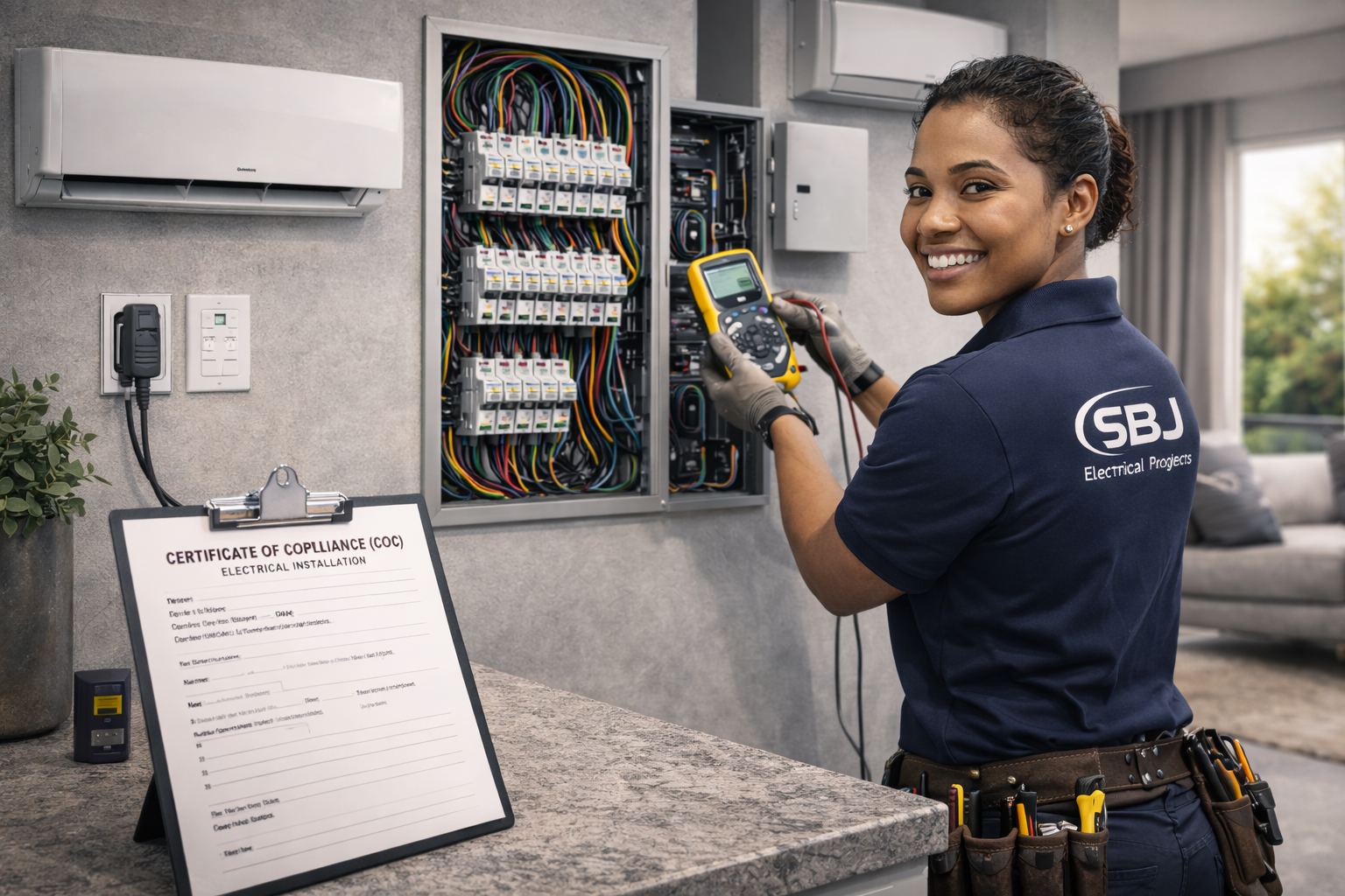 SBJ Electrical Projects - Licensed electrical services in Durban and KwaZulu-Natal including air conditioning installation, Electrical Compliance Certificates COC, general electrical repairs and surge protection device installation by SBJ Electrical Projects