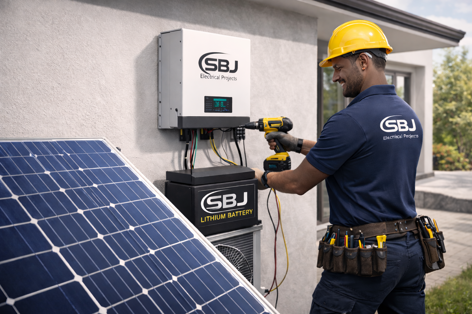 SBJ Electrical Projects - Professional solar installation in Durban and KwaZulu-Natal including inverter and lithium battery backup system